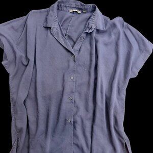 Short Sleeve Button Up Shirt | Navy Blue Casual Shirt | Lightweight Summer Top